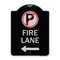 Signmission Fire Lane No Parking and Left Arrow Heavy-Gauge Aluminum Sign, 24" x 18", BS-1824-24020 A-DES-BS-1824-24020 - alternate 1